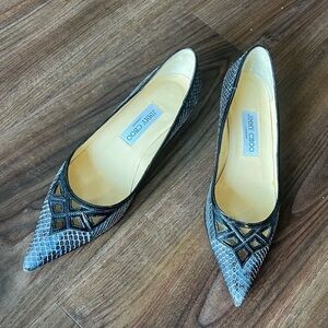 Jimmy Choo Blue Snake Skin Heels, 8.5